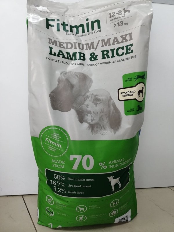 Fitmin dog medium/maxi lamb&amp;rice 14kg