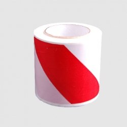 Taśma ostrzegawcza czerwono-biała jednostronna 100 m/10 cm