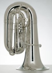 MELTON MEINL WESTON tuba kontrabasowa C Bear 6450/2-S Hand Made, 6/4, 4 wentyle tłokowe, wykonana ręcznie, posrebrzana, z futerałem typu gigbag