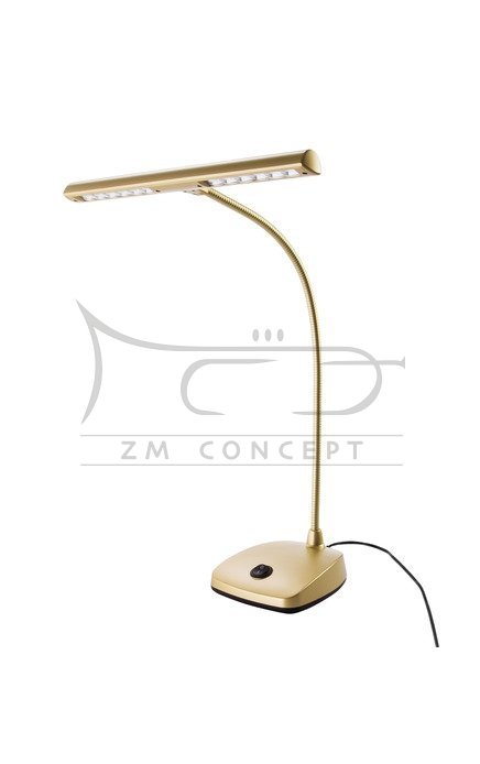 K&amp;M 12297 lampka do pianina - 12 LED, kolor złoty