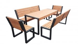 Mable ogrodowe, parkowe, tarasowe, na plac zabaw, stół dwie ławki i dwa krzesła LOFT XXL ZO 
