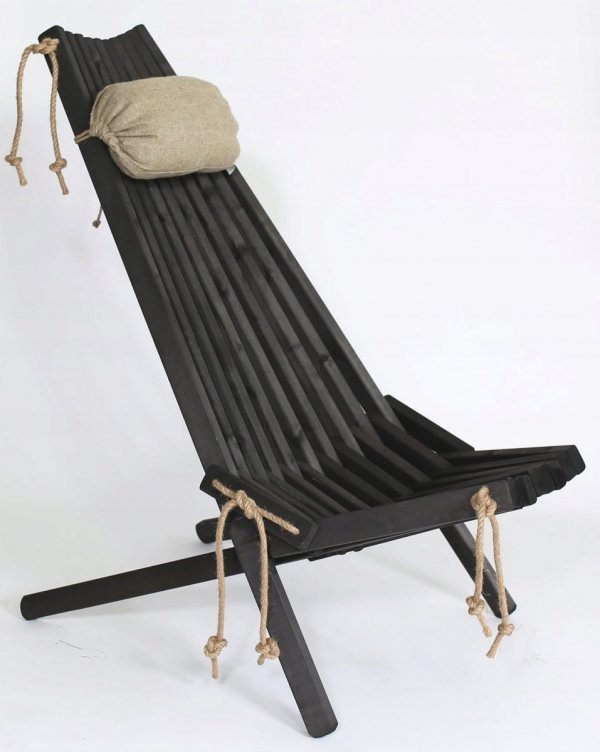Fotel drewniany EcoFurn EcoChair Sosna Czarny olej
