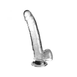 King Cock Transparentne Dildo Clear 9 with Balls