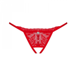 Obsessive otwarte czerwone stringi Chilisa XL/2XL