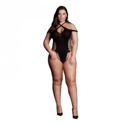 Le Désir Leda XIII - Body with Crossed Neckline Black OSX