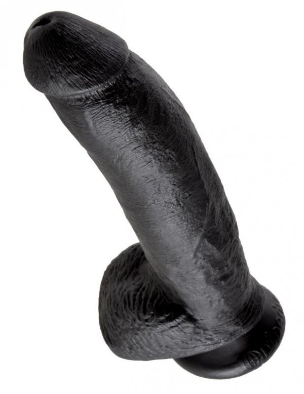 King Cock 9&quot; Cock with Balls Black