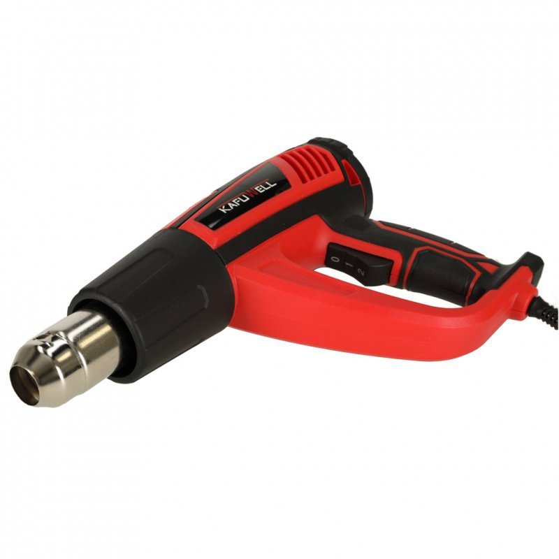 KAFUWELL Opalarka elektryczna z regulacja tempratury 0-600 st. C przepływ powietrza 300-500 l/min + 4 wymienne końcówki 1850W