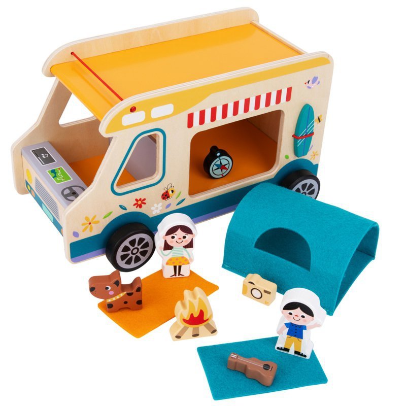 TOOKY TOY Drewniany Kamper Postacie Kemping