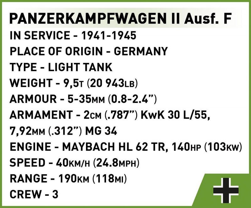 Cobi Klocki Klocki Czołg Panzerkampfwagen II 813 klocków