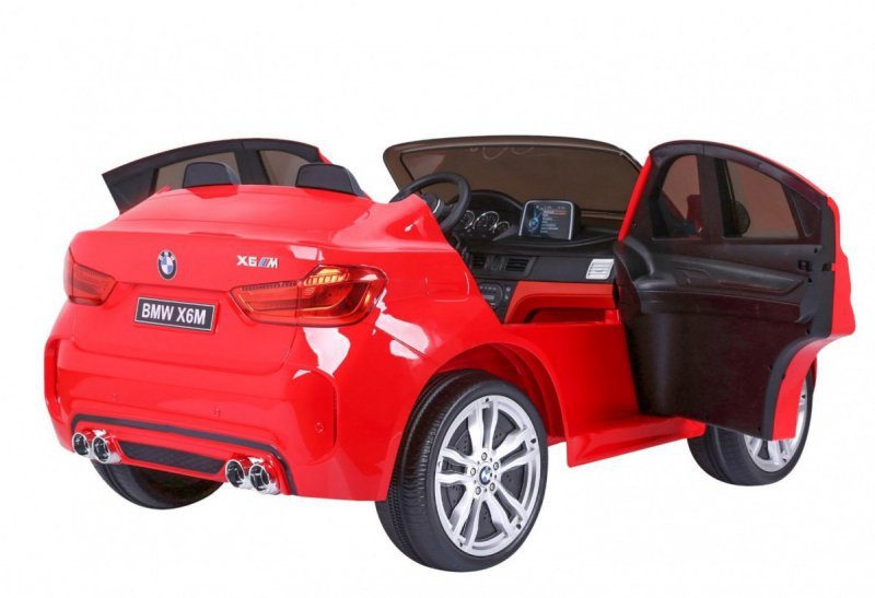 BMW X6M XXL dla 2 dzieci Czerwony SUV + Pilot + Ekoskóra