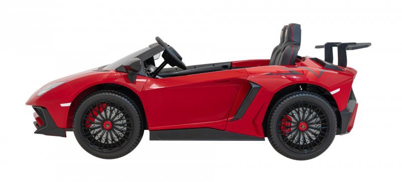 Auto Lamborghini Aventador SV na akumulator dla 2 dzieci Czerwony + Pilot 2,4 GHz + Pianka EVA + Audio LED