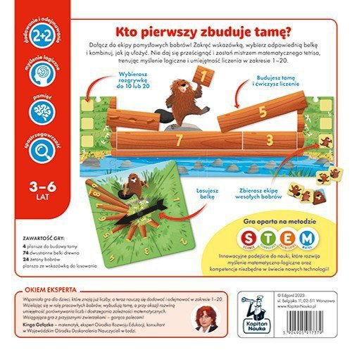 Gra edukacyjna &quot;Licz dobrze bobrze!&quot; dla dzieci 3-6 lat Matematyczno-logiczna rozrywka + Nauka liczenia