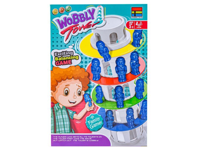 Rodzinna gra zręcznościowa CHWIEJNA WIEŻA &quot;Wobbly Tower&quot; Ruchoma, krzywa wieża