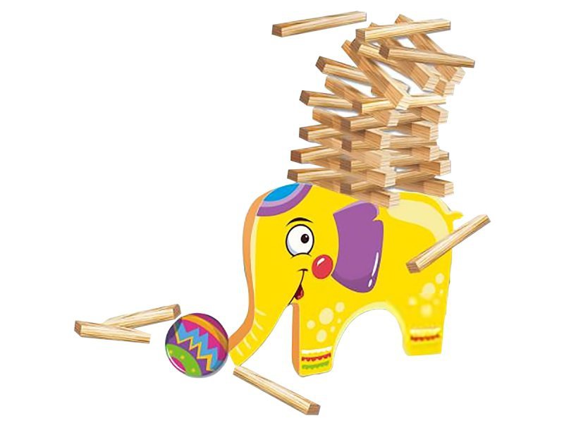 Edukacyjna gra zręcznościowa &quot;Stack Game&quot;, Zbuduj wieżę, Układanka, Klocki + Słoń