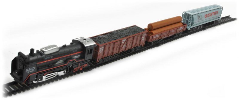 Kolejka Rail King Parowóz + 3 Wagony