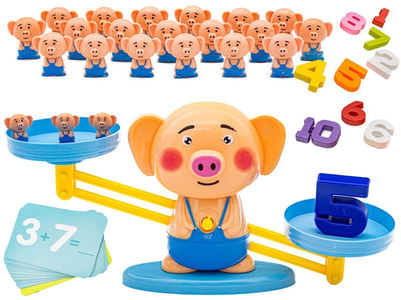 Gra Nauka Liczenia - Równoważnia Waga Szalkowa Świnka - Piggy Balance