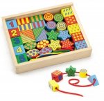 Drewniane Klocki Edukacyjne do nawlekania Nawlekanka dla dzieci Viga Toys