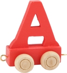 Dekoracja SMALL FOOT wagon do lokomotywy z literą A (kolor czerwony)