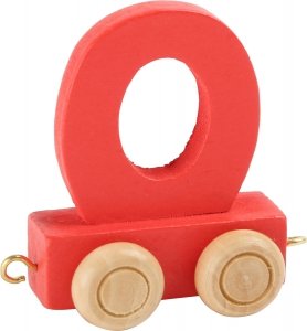 Dekoracja SMALL FOOT wagon do lokomotywy z literą O (kolor czerwony)