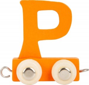 Dekoracja SMALL FOOT wagon do lokomotywy z literą P (kolor pomarańczowy)