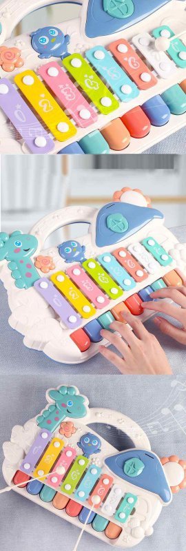 WOOPIE Organki Cymbałki Edukacyjne Pianinko Muzyczne LED 2w1