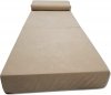 MATERAC TURYSTYCZNY SKŁADANY FOTEL 200x70x15cm - 2 w 1 BEŻOWY