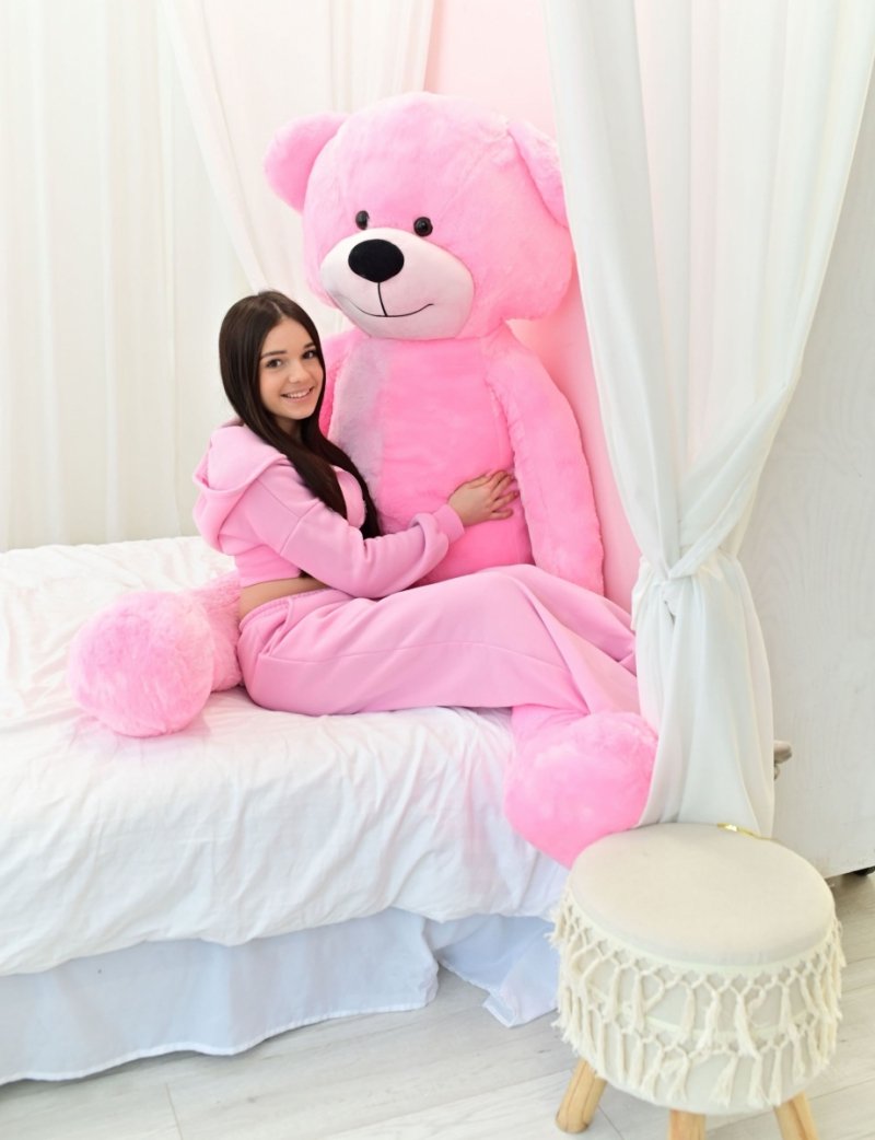 DUŻY MIŚ PLUSZOWY 220cm PLUSZAK MASKOTKA GIGANT - RÓŻOWY