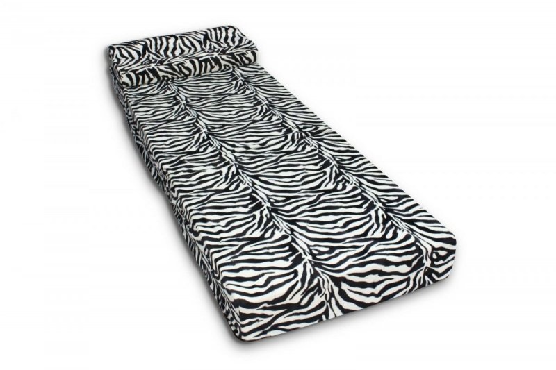 MATERAC TURYSTYCZNY SKŁADANY FOTEL 200x70x15cm - 2 w 1 - ZEBRA