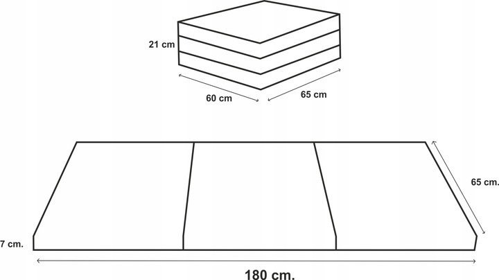 MATERAC TURYSTYCZNY ROZKŁADANY FOTEL 180 X 65 X 7cm. - BEŻOWY