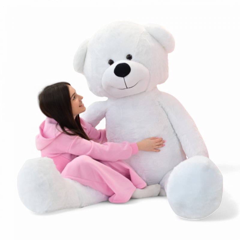 DUŻY MIŚ PLUSZOWY 220cm PLUSZAK MASKOTKA GIGANT - BIAŁY