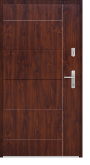 WIKĘD Drzwi Zewnętrzne Premium  54 mm grubości Wzór 26D Orzech
