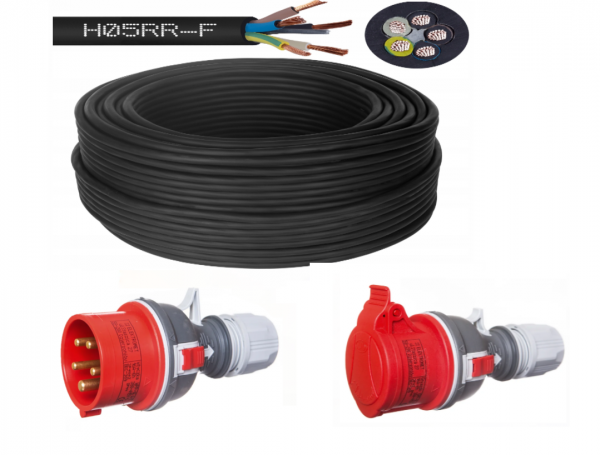 PRZEDŁUŻACZ BUDOWLANY SIŁOWY H05RR‑F (OW) 5x2,5 żo 25M 300/500V