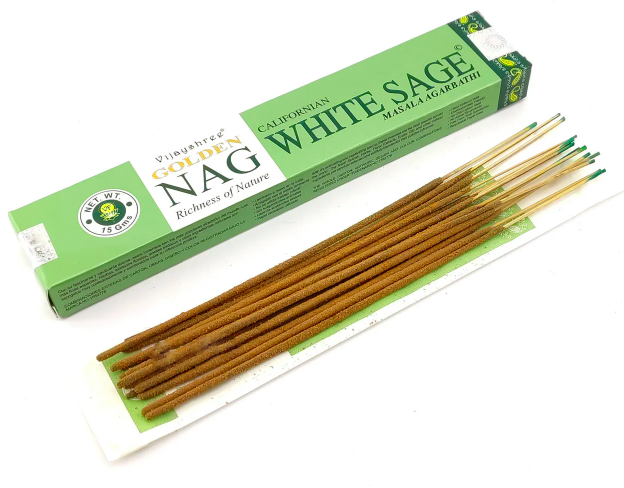 Biała Szałwia Kadzidełka Golden Nag, Vijayshree, 15g