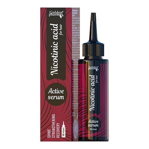 Aktywne Stymulujące Serum do włosów z kwasem nikotynowym, Golden Pharm, 100ml