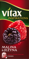 Herbata owocowo-ziołowa VITAX INSPIRATIONS (20 torebek z zawieszką) 40g Malina & Jeżyna
