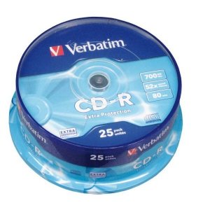 Verbatim CD-R 52x 700MB 25p 43432 cake DataLife,Extra Protection, bez nadruku