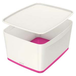 Pojemnik MyBOX duży z pokrywką biało-różowy LEITZ 52161023