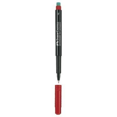 Foliopis z gumką OHP MULTIMARK F 0.6mm czerwony 151321 FABER-CASTELL