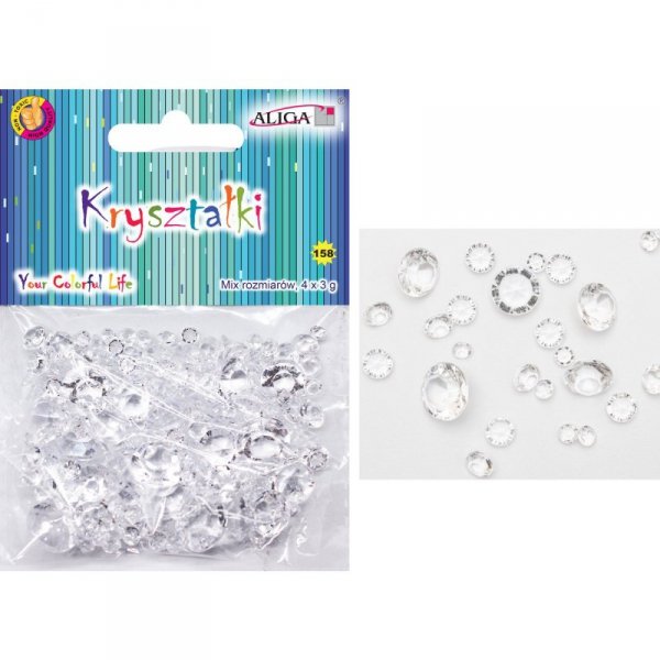 Kryształki przezroczyste mix wielkości 12g MT-7783 ALIGA