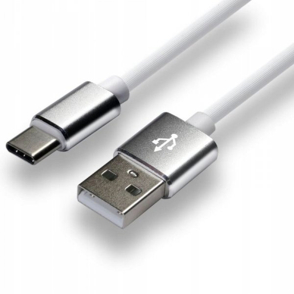 Kabel USB-A -&gt; USB-C 1,5m 3A silikonowy biały EVERACTIVE (CBS-1.5CW)