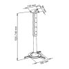 ART UCHWYT sufitowy 40-62cm DO PROJEKTORA 15kg P-102 uniwersalny pełna regulacja