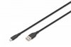 Digitus Kabel połączeniowy silikonowy USB-A - Lightning, USB 2.0 12W, certyfikat MFI, 0,5m Czarny