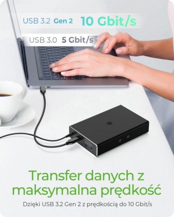 IcyBox Obudowa IB-RD2253-C31 zew. Raid dla 2,5 SATA HDD na USB 3.2 Gen 2, RAID 0,1, SINGLE, LARGE