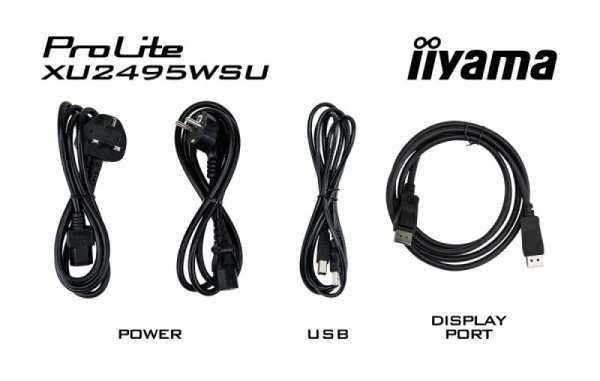 IIYAMA Monitor 24 cale XU2495WSU-B7 IPS,16:10,300cd,4ms,HDMI,DP,3xUSB(3.2),  1xUSB-c,2x2W,FlickerFree