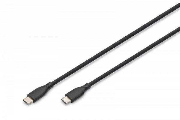 Digitus Kabel połączeniowy silikonowy USB-C - USB-C, USB 2.0 60W, 2m Czarny
