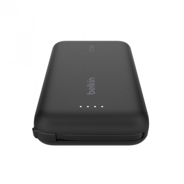 Belkin PowerBank BoostCharge 10k mAh 20w wbudowany kabel-C, port-C, czarny