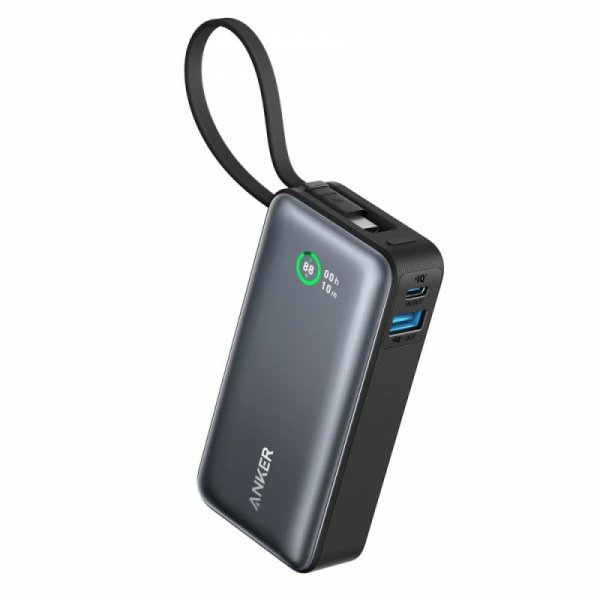 Anker Powerbank 545 NANO 30W 10000mAh z wbudowanym kablem USB-C, czarny