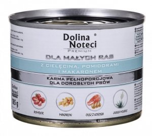 DOLINA NOTECI Premium z Cielęciną, pomidorami i makaronem - mokra karma dla psów dorosłych ras małych - 185g