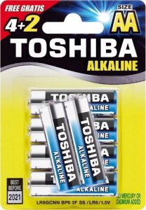 Zestaw baterii alkaliczne Toshiba LR6GCNP BP6 2F