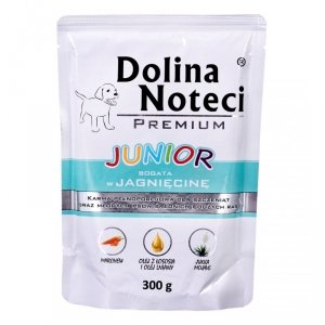 DOLINA NOTECI Premium Junior bogata w jagnięcinę - mokra karma dla szczeniąt ras średnich i dużych - 300g